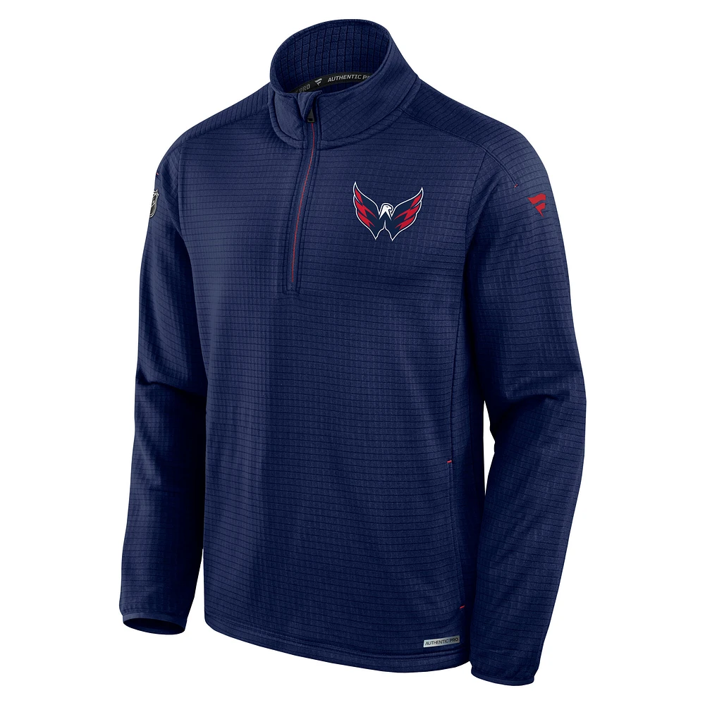 Men's Fanatics  Navy Washington Capitals Authentic Pro Rink Quarter-Zip Jacket
