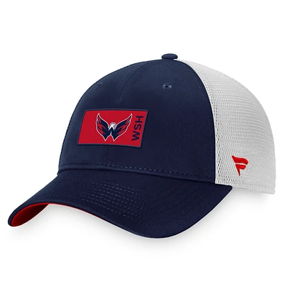 Casquette Snapback authentique Pro Rink Trucker Fanatics pour hommes, bleu marine, Washington Capitals