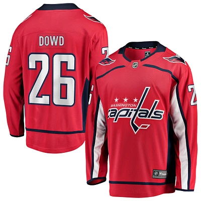 Maillot de joueur rouge Home Breakaway Fanatics Nic Dowd Washington Capitals pour hommes