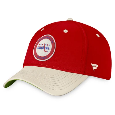 Casquette rétro True Classics Flex pour homme Fanatics rouge/kaki des Washington Capitals