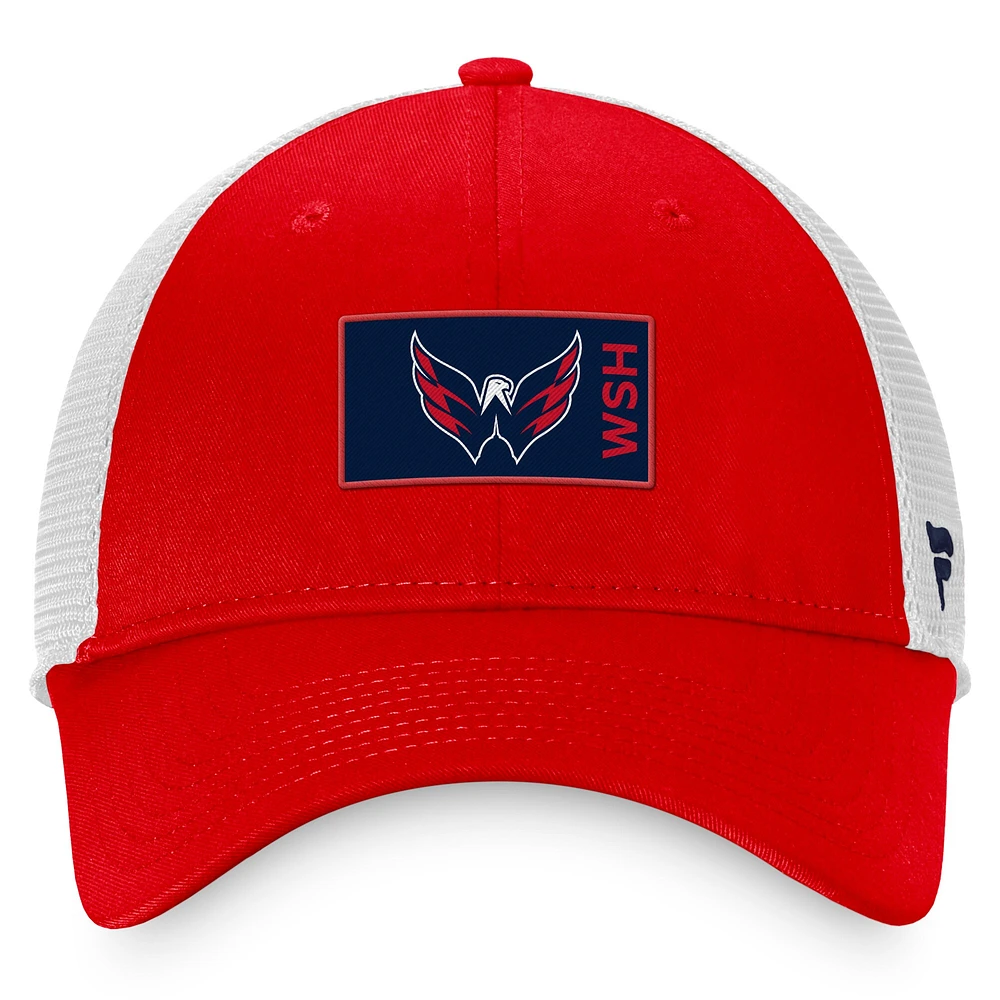 Men's Fanatics Red/White Washington Capitals Authentic Pro Rink Trucker Snapback Hat