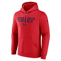 Sweat à capuche en polaire Authentic Pro Core Primary pour homme Fanatics Red Washington Capitals