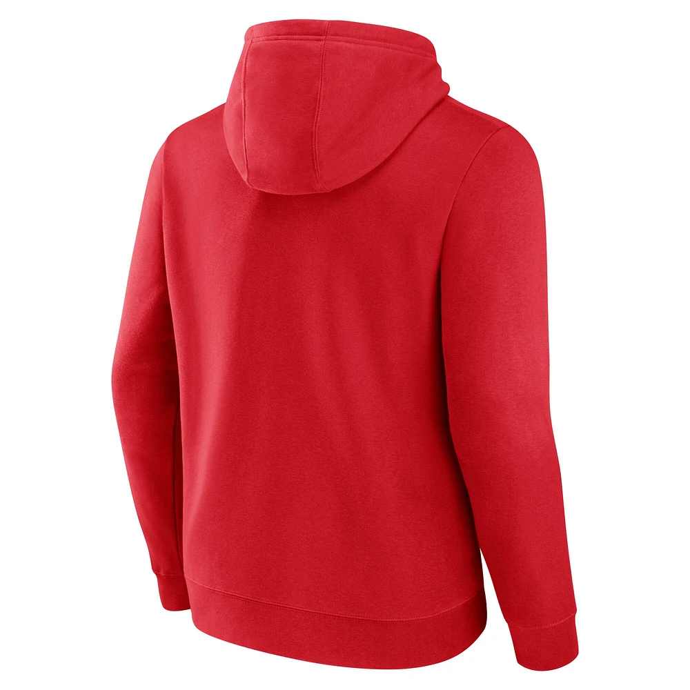 Sweat à capuche en polaire Authentic Pro Core Primary pour homme Fanatics Red Washington Capitals