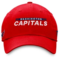 Casquette réglable rouge Washington Capitals Authentic Pro Rink Fanatics pour hommes