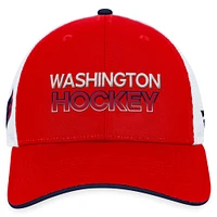 Casquette réglable rouge Washington Capitals Authentic Pro Rink Trucker Fanatics pour hommes