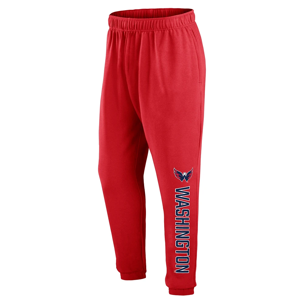 Men's Fanatics Red Washington Capitals Chop Block Fleece Sweatpants