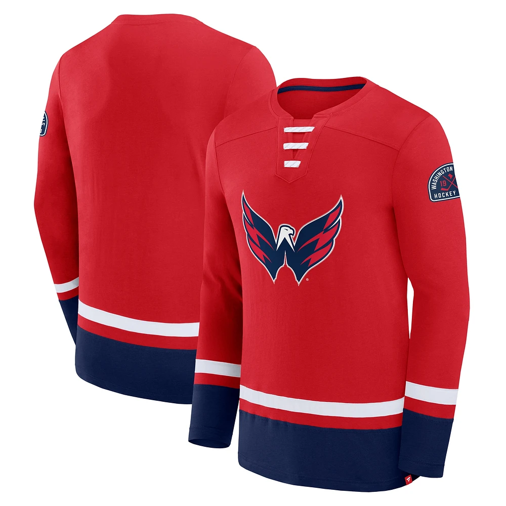 T-shirt à manches longues High Point pour homme, rouge, fanatiques, Washington Capitals