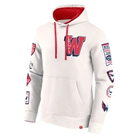 Men's Fanatics White Washington Capitals Letterman Fleece Pullover Hoodie