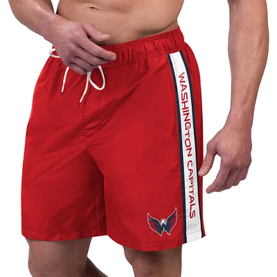 Maillot de bain G-III Sports by Carl Banks pour hommes, rouge, Washington Capitals Streamline Volley