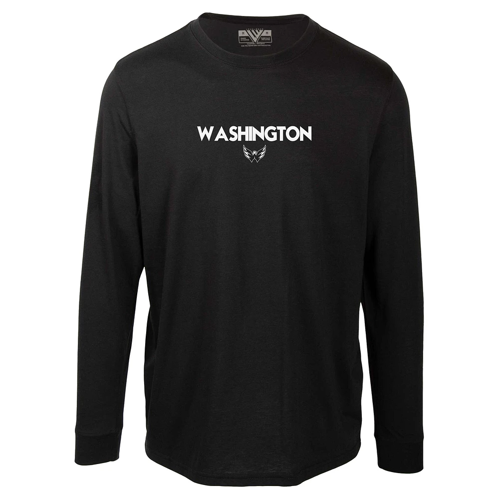 T-shirt à manches longues Oscar City Capsule pour homme, noir, Washington Capitals