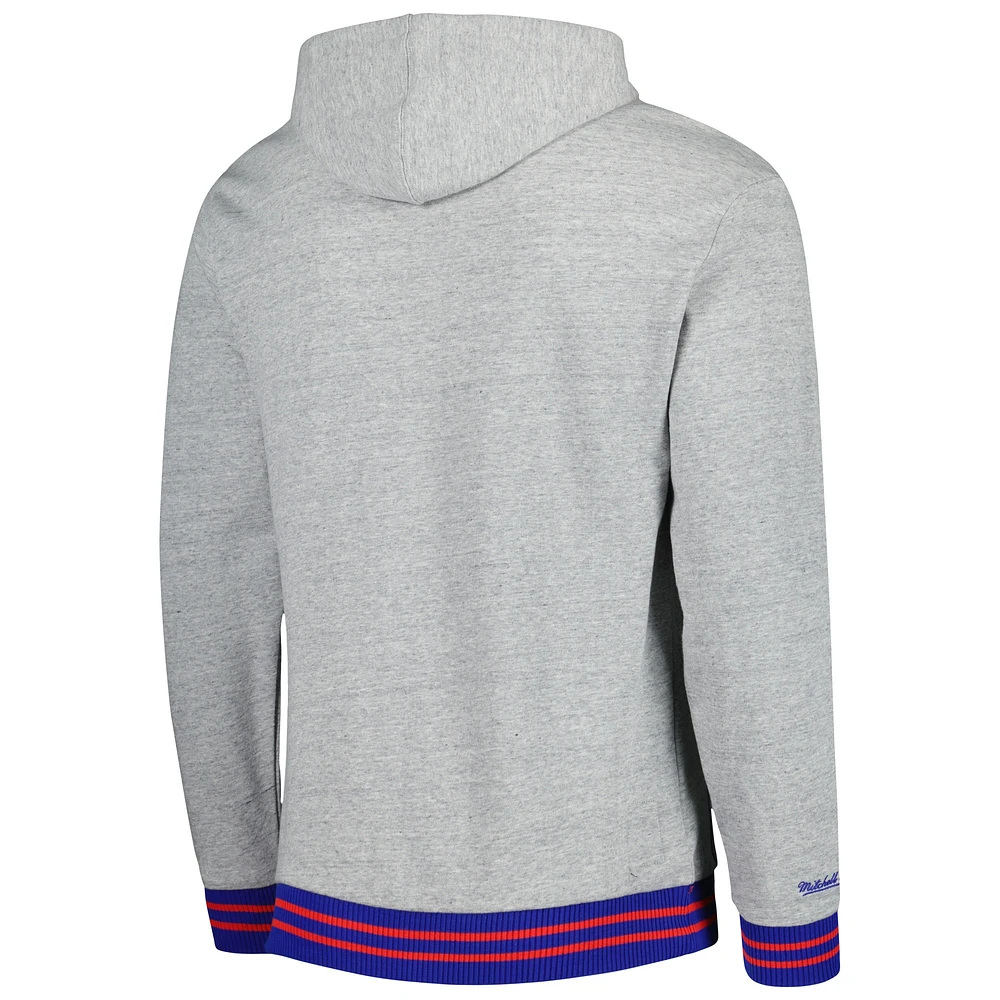 Men's Mitchell & Ness  Heather Gray Washington Capitals Classic French Terry Pullover Hoodie