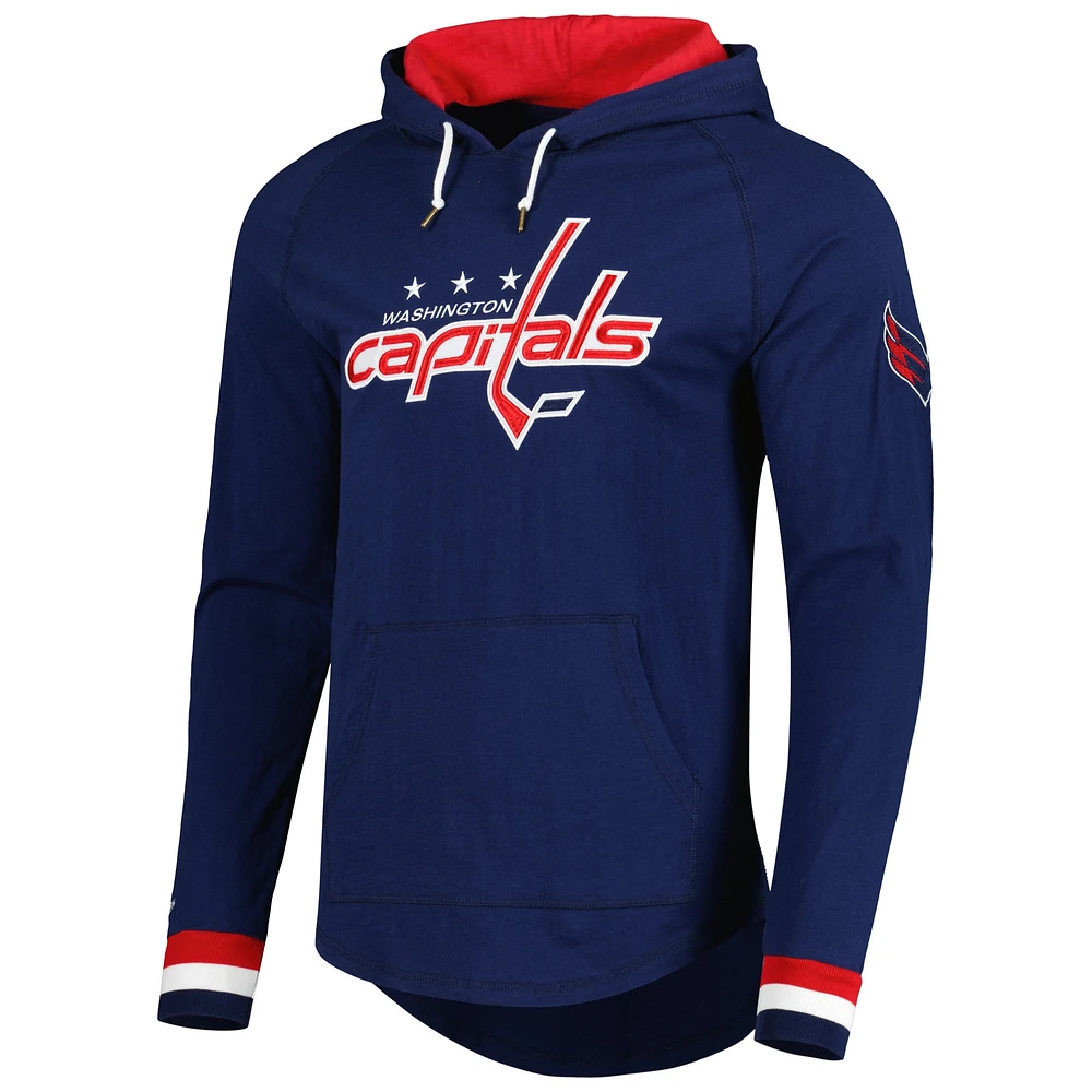 T-shirt à capuche manches longues Legendary Slub des Washington Capitals de la marine Mitchell & Ness pour hommes