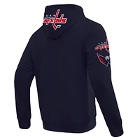 Men's Pro Standard Navy Washington Capitals Classic Chenille Full-Zip Hoodie Jacket