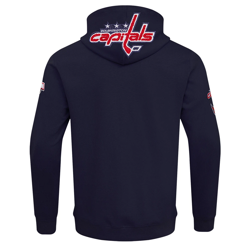Men's Pro Standard Navy Washington Capitals Classic Chenille Full-Zip Hoodie Jacket