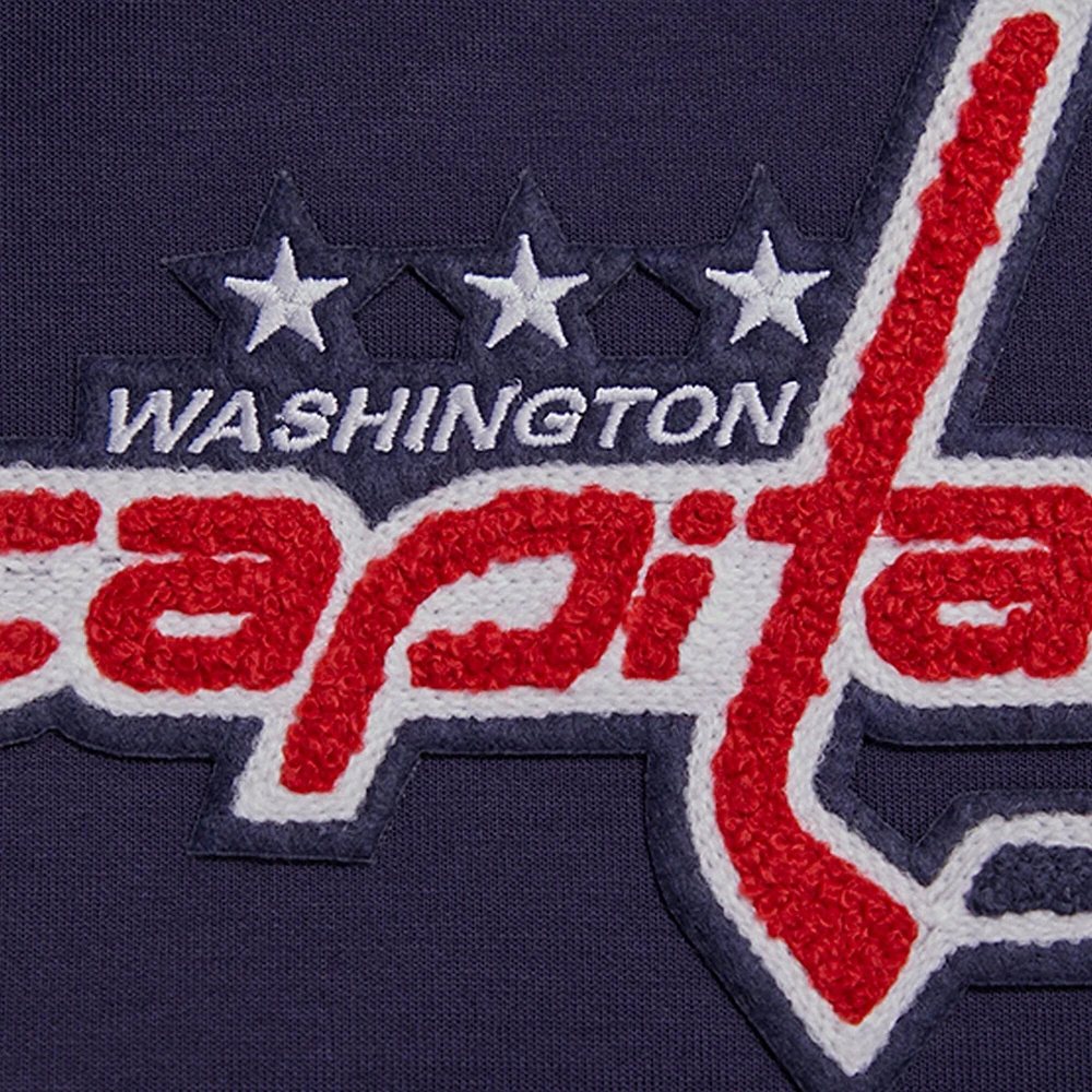 Men's Pro Standard Navy Washington Capitals Classic Chenille Full-Zip Hoodie Jacket