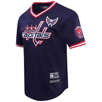 T-shirt à col en V classique maille Pro Standard pour hommes, bleu marine, Washington Capitals