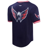 T-shirt à col en V classique maille Pro Standard pour hommes, bleu marine, Washington Capitals