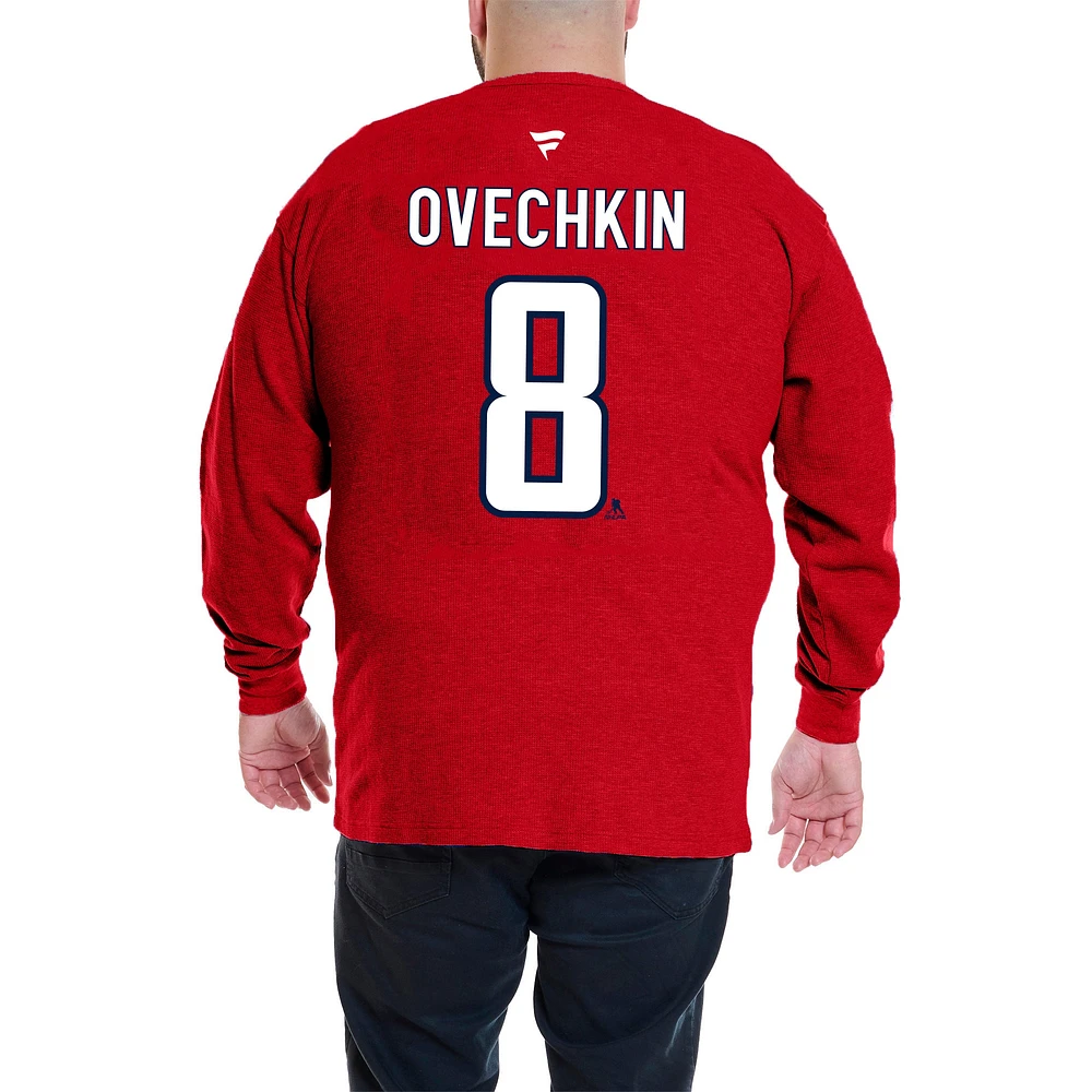Men's Profile Alexander Ovechkin Red Washington Capitals Big & Tall Name Number Thermal Pullover Sweatshirt