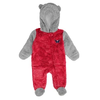 Newborn & Infant Red Washington Capitals Game Nap Teddy Fleece Bunting Full-Zip Sleeper