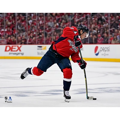 Nicklas Backstrom Washington Capitals Unsigned Red Jersey Shooting Photograph