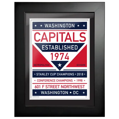 Capitales de Washington - Oeuvre encadrée bicolore 12'' x 16''