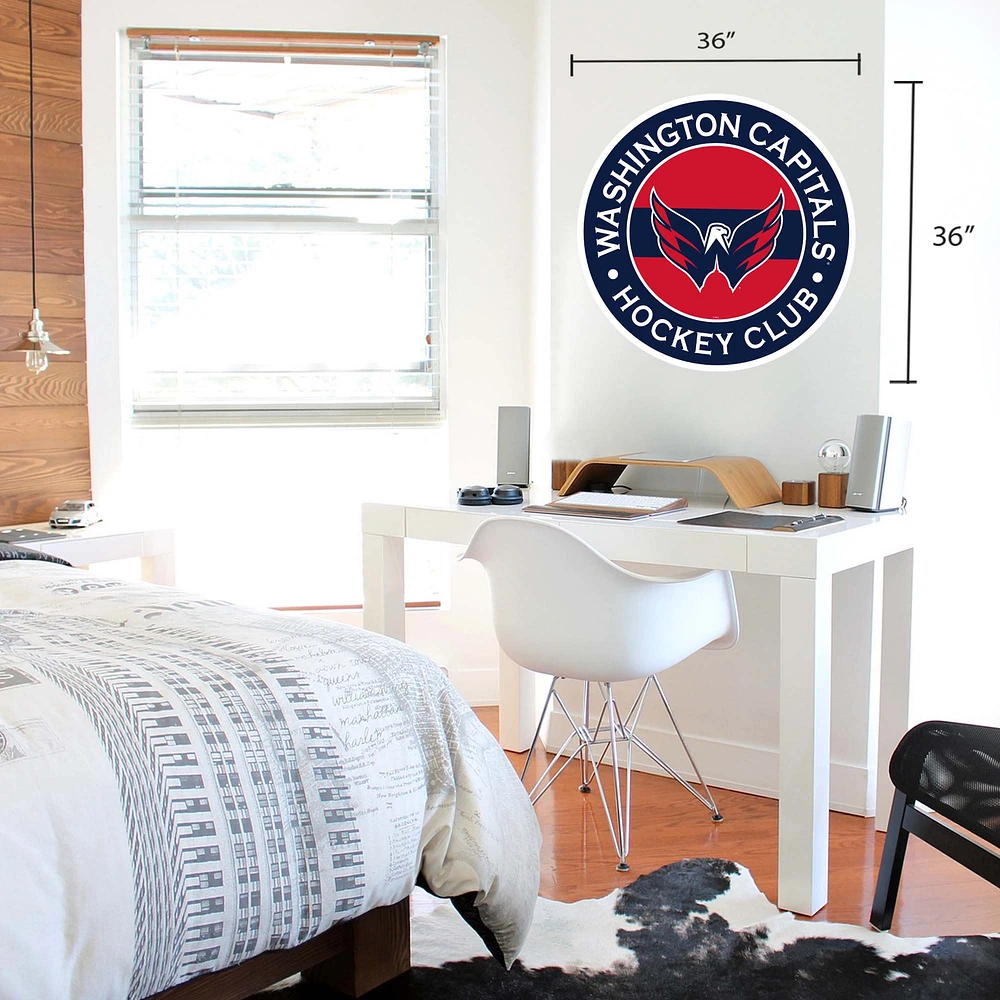 Washington Capitals - 36'' x 36'' Team Repositional Stripe Design Vinyl Wall Decal