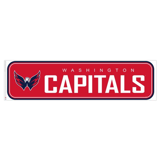 Washington Capitals - Décalcomanie murale longue conception repositionnable de l'équipe 90'' x 23''
