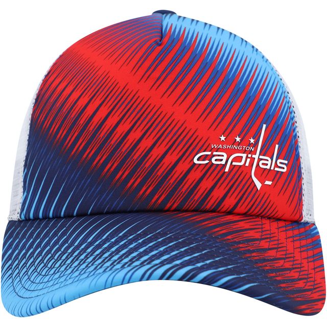 Casquette snapback de camionneur en mousse graphique Washington Capitals adidas bleu/blanc pour femme