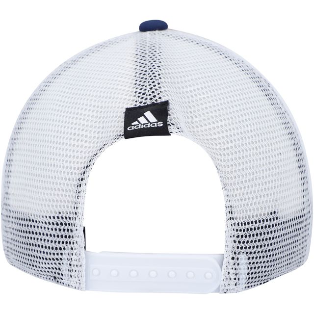 Casquette snapback de camionneur en mousse graphique Washington Capitals adidas bleu/blanc pour femme