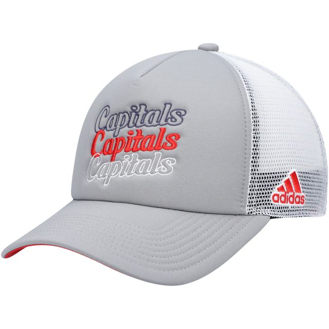 Casquette snapback en mousse adidas Capitals de Washington pour femmes, gris/blanc