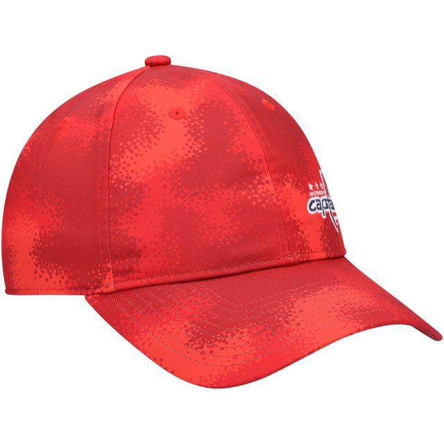 Casquette ajustable camouflage souple adidas Washington Capitals pour femmes, rouge