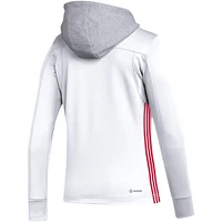 Women's adidas White Washington Capitals Refresh Skate Lace AEROREADY Pullover Hoodie