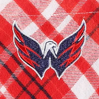Women's Concepts Sport Red Washington Capitals Mainstay Flannel Full-Button Long Sleeve Nightshirt