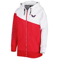 Women's DKNY Sport Red/White Washington Capitals Gina Full-Zip Hoodie