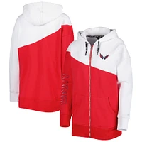 Women's DKNY Sport Red/White Washington Capitals Gina Full-Zip Hoodie