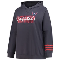 Women's Fanatics Charcoal Washington Capitals Plus Lightweight Fleece Raglan Pullover Hoodie