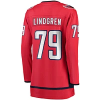 Women's Fanatics Charlie Lindgren Red Washington Capitals Home Breakaway Player Jersey