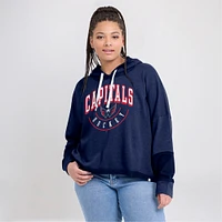 Women's Fanatics Heather Navy Washington Capitals Lux Lounge Helmet Arch Pullover Hoodie