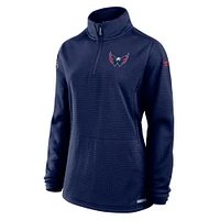 Women's Fanatics  Navy Washington Capitals Authentic Pro Rink Lightweight Quarter-Zip Pullover Top