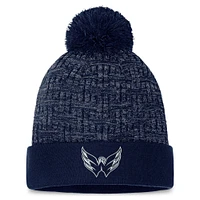 Women's Fanatics  Navy Washington Capitals Authentic Pro Road Cuffed Knit Hat with Pom