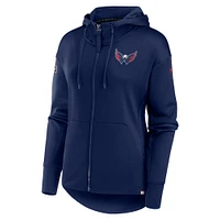 Women's Fanatics  Navy Washington Capitals Authentic Pro Scuba Full-Zip Hoodie