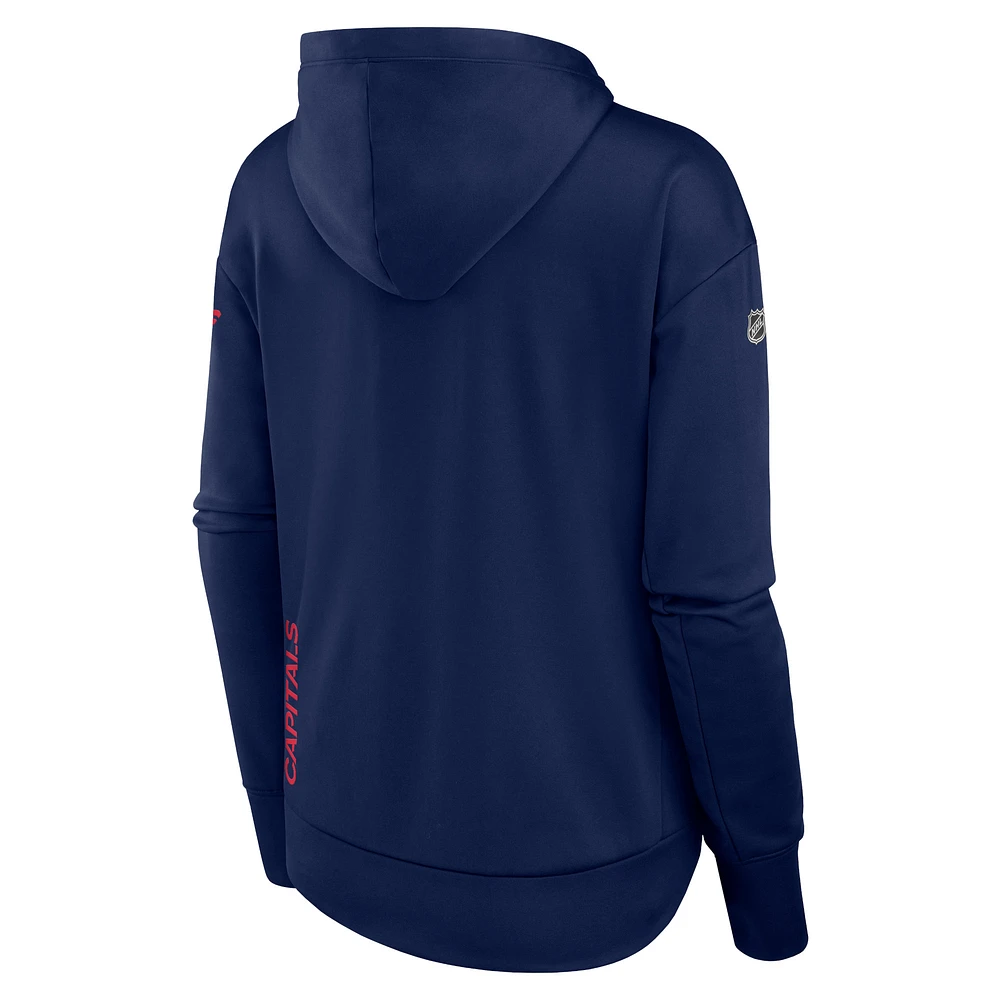 Women's Fanatics  Navy Washington Capitals Authentic Pro Scuba Full-Zip Hoodie