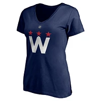 Women's Fanatics Tom Wilson Navy Washington Capitals 2020/21 Alternate Authentic Stack Name & Number V-Neck T-Shirt