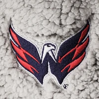 Women's G-III 4Her by Carl Banks Gray Washington Capitals Sherpa Quarter-Zip Pullover Jacket