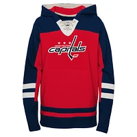 Sweat à capuche rouge col en V lacets pour jeunes Washington Capitals Ageless Revisited
