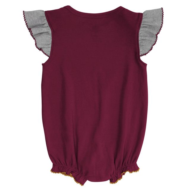 Ensemble body et chaussons Washington Commanders All The Love pour filles, nouveau-né nourrisson, bordeaux/gris chiné