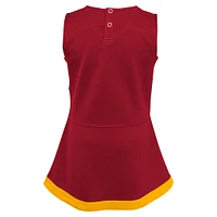 Girls Toddler Burgundy Washington Commanders Cheer Captain Dress with Bloomers
