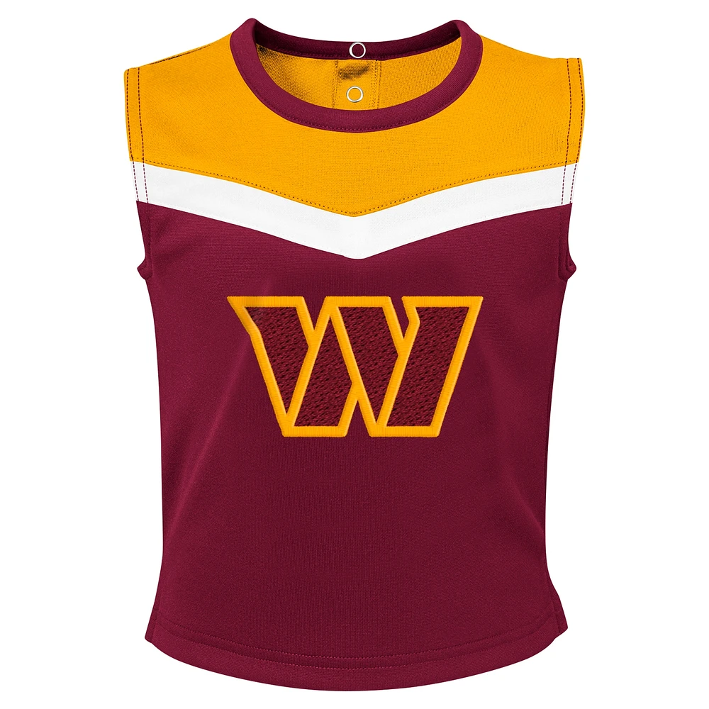 Girls Toddler Burgundy Washington Commanders Three-Piece Spirit Cheer Cheerleader Set