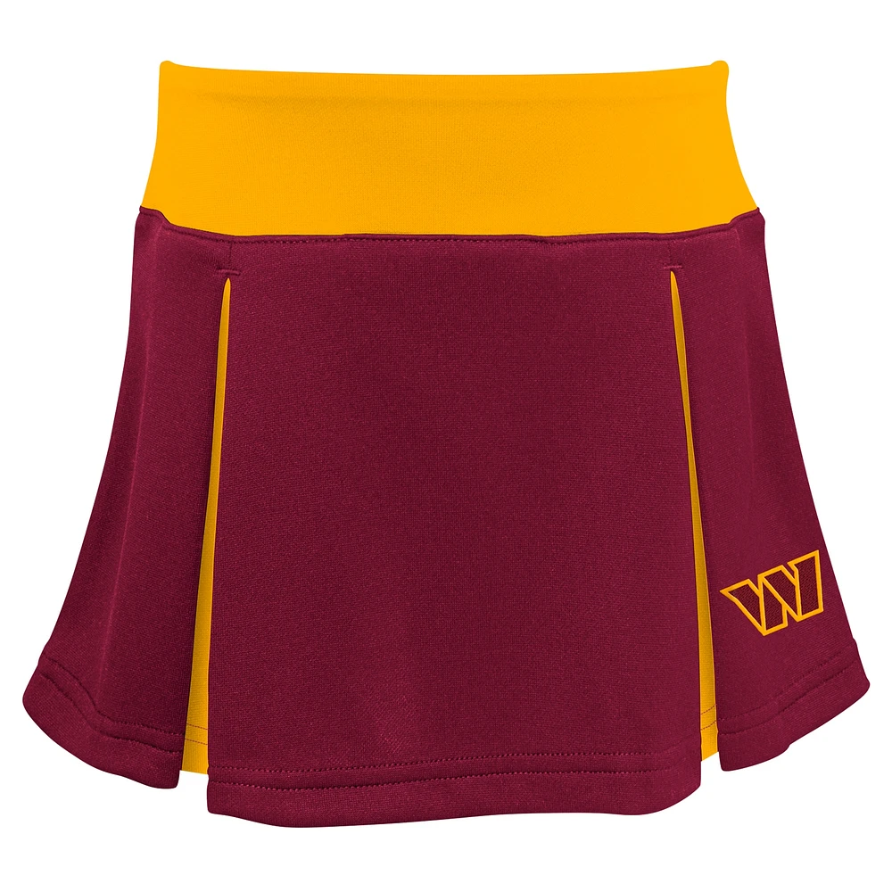 Girls Toddler Burgundy Washington Commanders Three-Piece Spirit Cheer Cheerleader Set