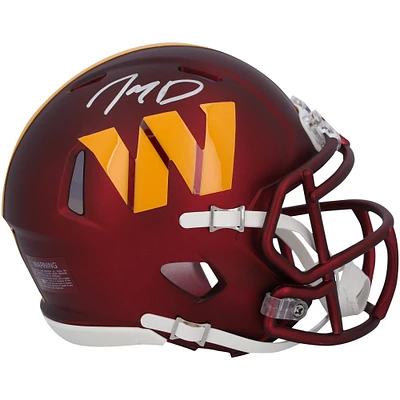 Casque Riddell Speed ​​Mini autographié par Jayden Daniels Washington Commanders